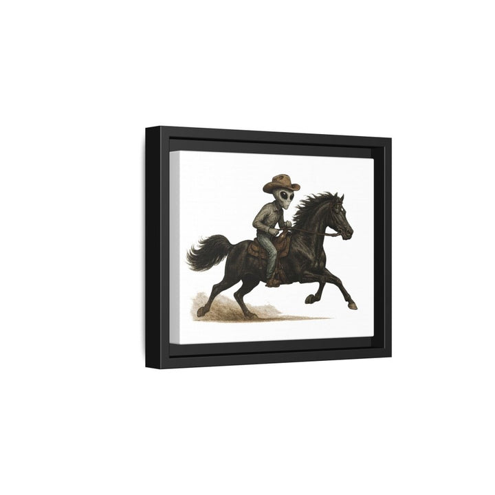 Alien Cowboy Riding Horse – Funny Western Wall Art - Roche Sauvage