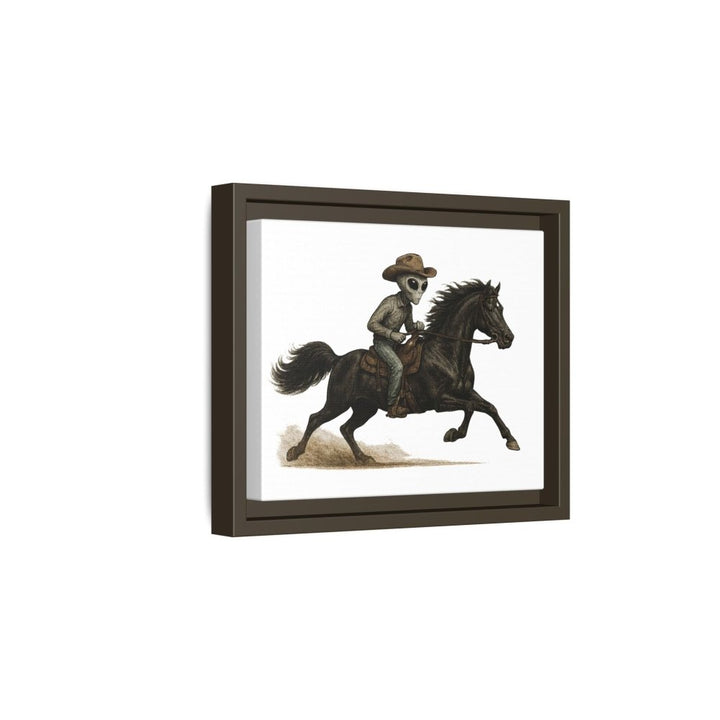 Alien Cowboy Riding Horse – Funny Western Wall Art - Roche Sauvage