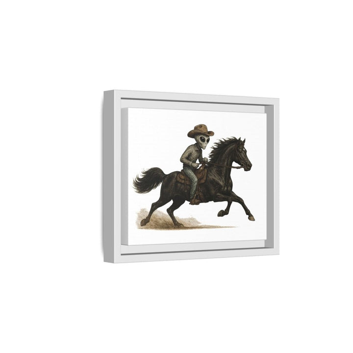 Alien Cowboy Riding Horse – Funny Western Wall Art - Roche Sauvage