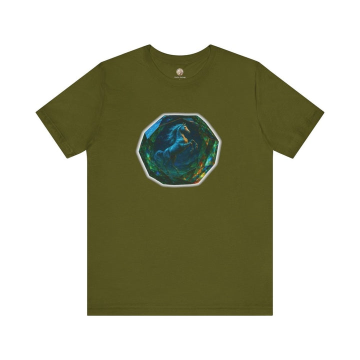 Arabian Horse Crystal T-Shirt – Fantasy Gemstone Graphic Tee - Roche Sauvage