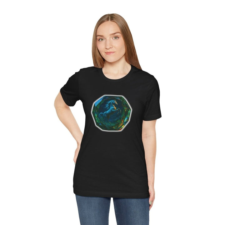 Arabian Horse Crystal T-Shirt – Fantasy Gemstone Graphic Tee - Roche Sauvage