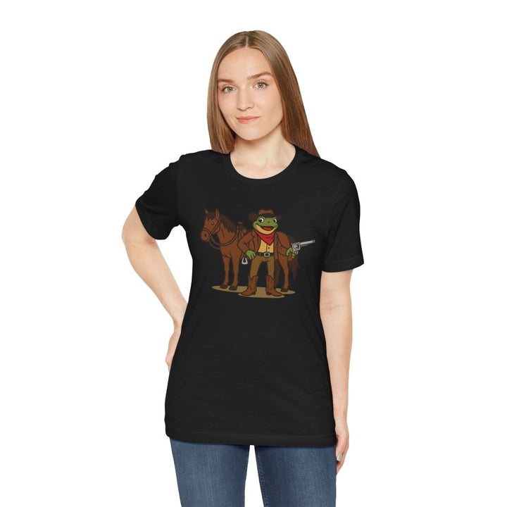 Cowboy Frog with Horse Unisex Graphic Tee - Roche Sauvage