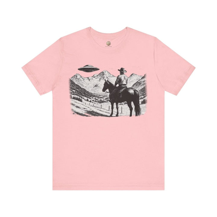 Cowboy UFO Encounter – Western Sci - Fi Graphic Tee by Roche Sauvage - Roche Sauvage