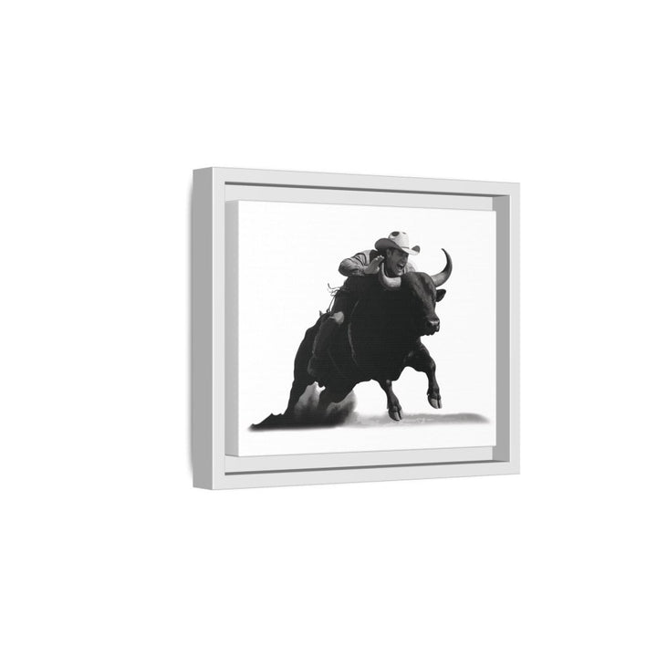 Dust and Motion – Framed Wall Art Print of a Rider on Bullback - Roche Sauvage