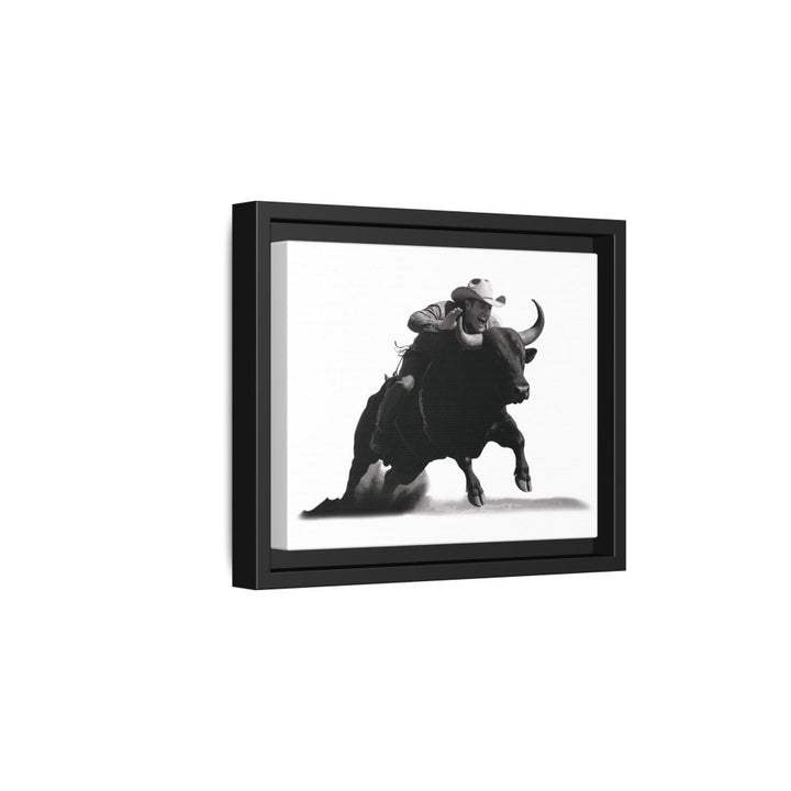 Dust and Motion – Framed Wall Art Print of a Rider on Bullback - Roche Sauvage