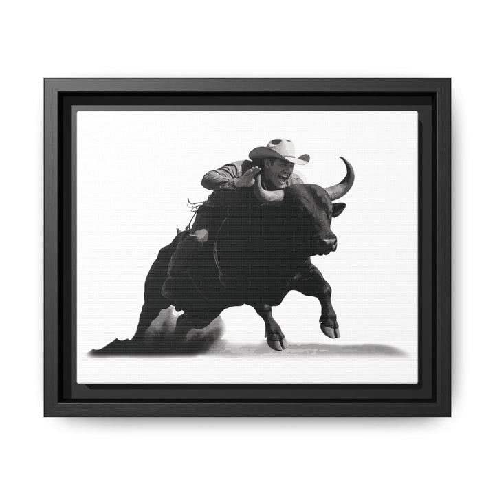 Dust and Motion – Framed Wall Art Print of a Rider on Bullback - Roche Sauvage