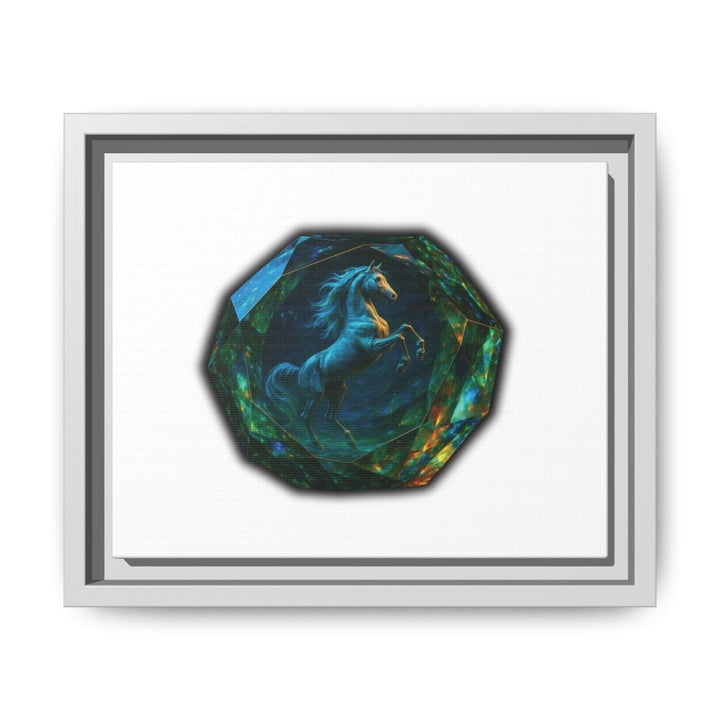 Framed Arabian Horse Art Print – Gemstone Crystal Fantasy Wall Decor - Roche Sauvage