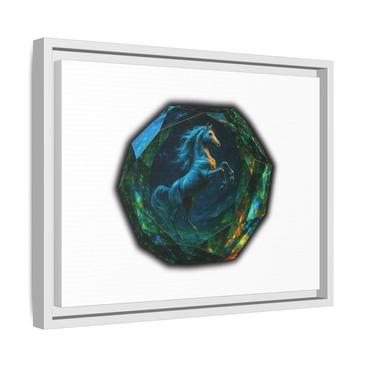 Framed Arabian Horse Art Print – Gemstone Crystal Fantasy Wall Decor - Roche Sauvage