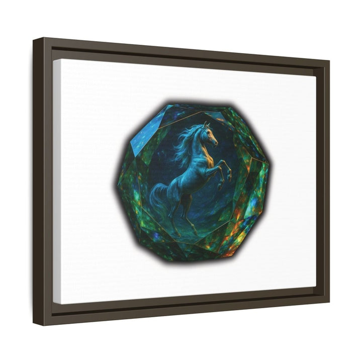 Framed Arabian Horse Art Print – Gemstone Crystal Fantasy Wall Decor - Roche Sauvage