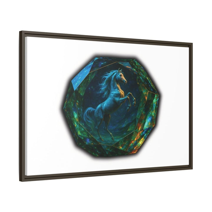 Framed Arabian Horse Art Print – Gemstone Crystal Fantasy Wall Decor - Roche Sauvage
