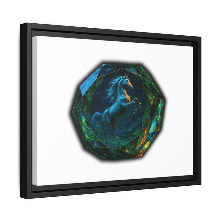 Framed Arabian Horse Art Print – Gemstone Crystal Fantasy Wall Decor - Roche Sauvage