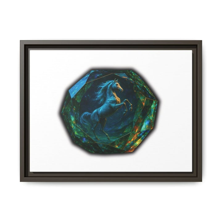 Framed Arabian Horse Art Print – Gemstone Crystal Fantasy Wall Decor - Roche Sauvage