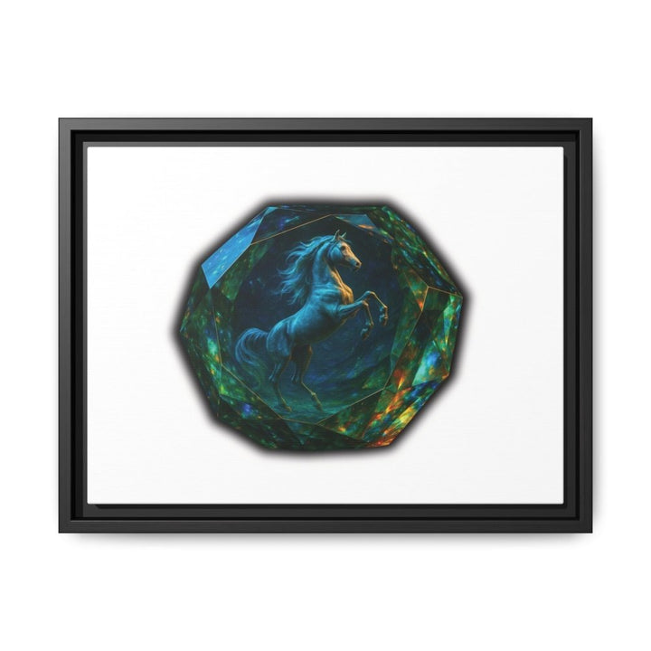 Framed Arabian Horse Art Print – Gemstone Crystal Fantasy Wall Decor - Roche Sauvage