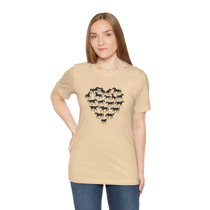 Galloping Stallion – Unisex T-Shirt with Artistic Horse Illustration - Roche Sauvage