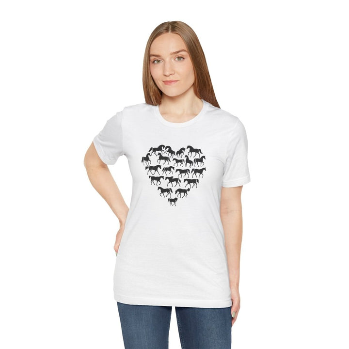 Galloping Stallion – Unisex T-Shirt with Artistic Horse Illustration - Roche Sauvage