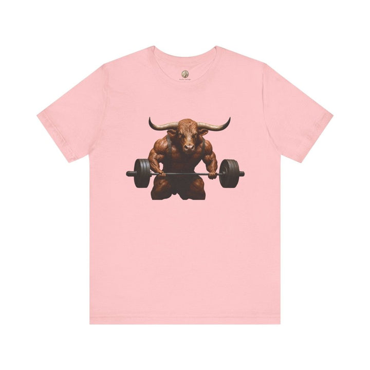 Iron Horns – Unisex T-Shirt with Muscular Bull Graphic - Roche Sauvage