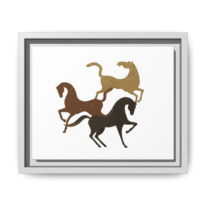 Primitive Horses – Modern Cave Art on Canvas - Roche Sauvage