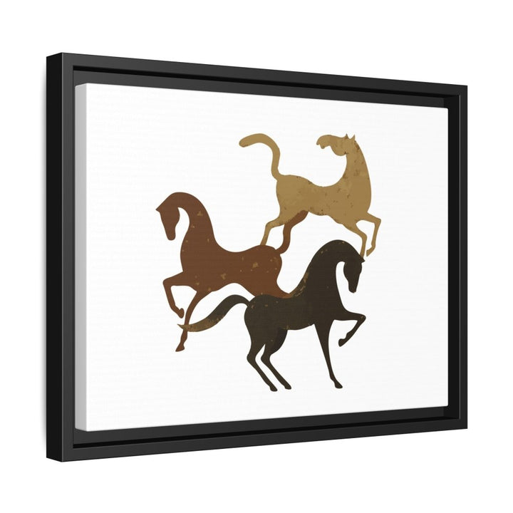Primitive Horses – Modern Cave Art on Canvas - Roche Sauvage