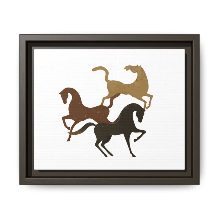 Primitive Horses – Modern Cave Art on Canvas - Roche Sauvage