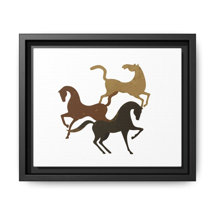 Primitive Horses – Modern Cave Art on Canvas - Roche Sauvage