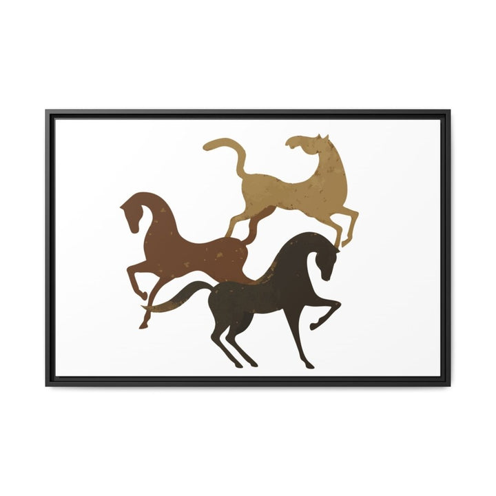 Primitive Horses – Modern Cave Art on Canvas - Roche Sauvage