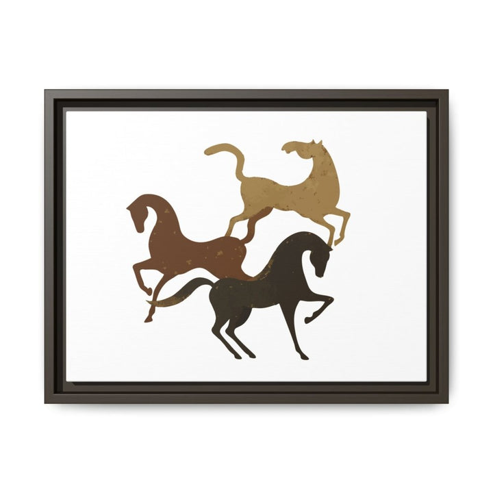 Primitive Horses – Modern Cave Art on Canvas - Roche Sauvage