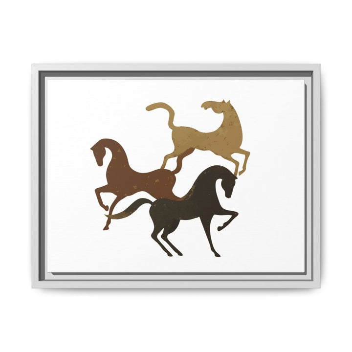 Primitive Horses – Modern Cave Art on Canvas - Roche Sauvage