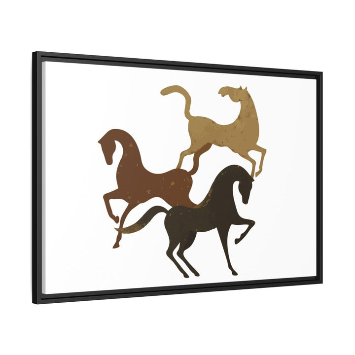 Primitive Horses – Modern Cave Art on Canvas - Roche Sauvage