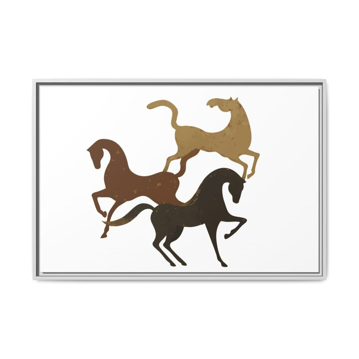 Primitive Horses – Modern Cave Art on Canvas - Roche Sauvage