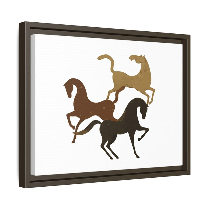 Primitive Horses – Modern Cave Art on Canvas - Roche Sauvage