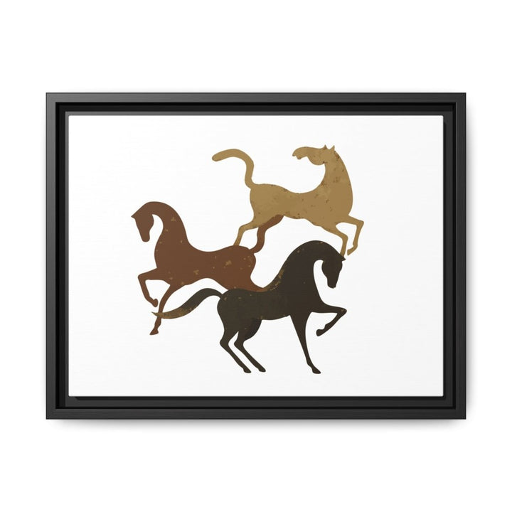 Primitive Horses – Modern Cave Art on Canvas - Roche Sauvage
