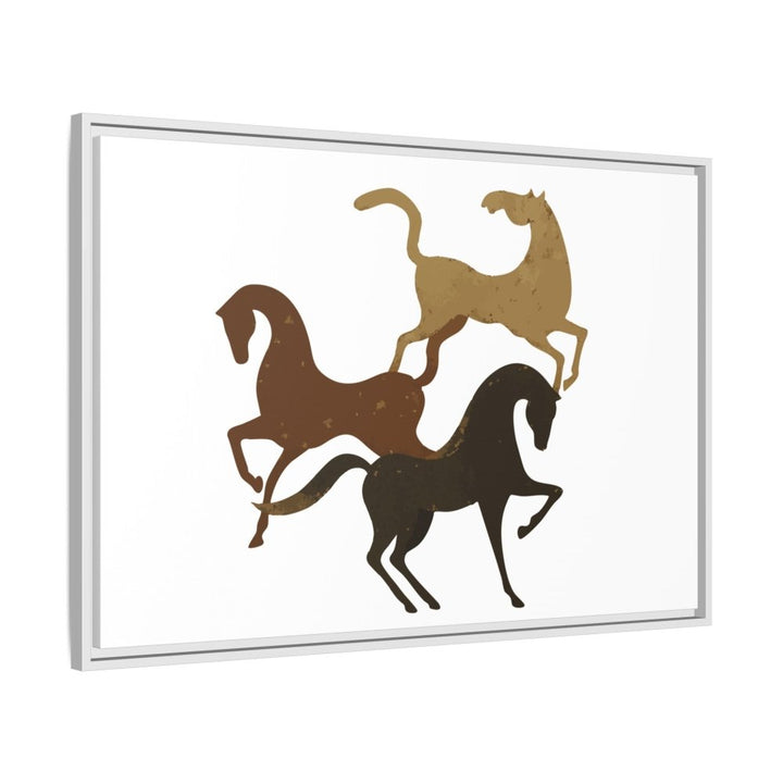 Primitive Horses – Modern Cave Art on Canvas - Roche Sauvage