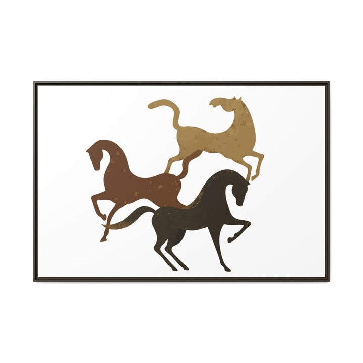 Primitive Horses – Modern Cave Art on Canvas - Roche Sauvage