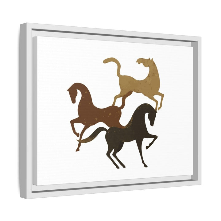 Primitive Horses – Modern Cave Art on Canvas - Roche Sauvage