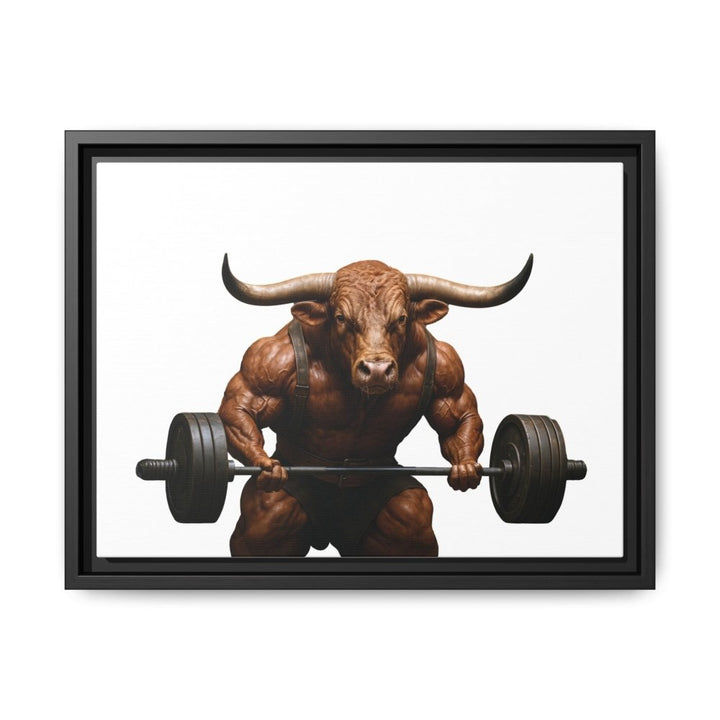 Print of Muscular Bull with Barbell | Framed Wall Art | Roche Sauvage - Roche Sauvage