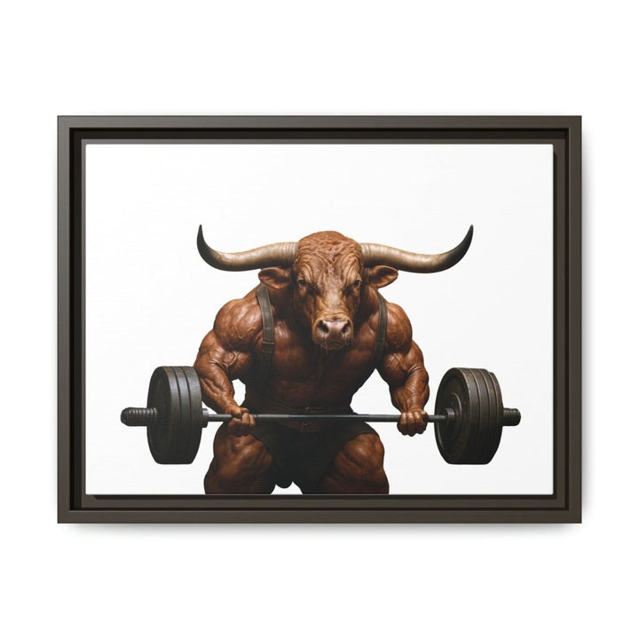 Print of Muscular Bull with Barbell | Framed Wall Art | Roche Sauvage - Roche Sauvage