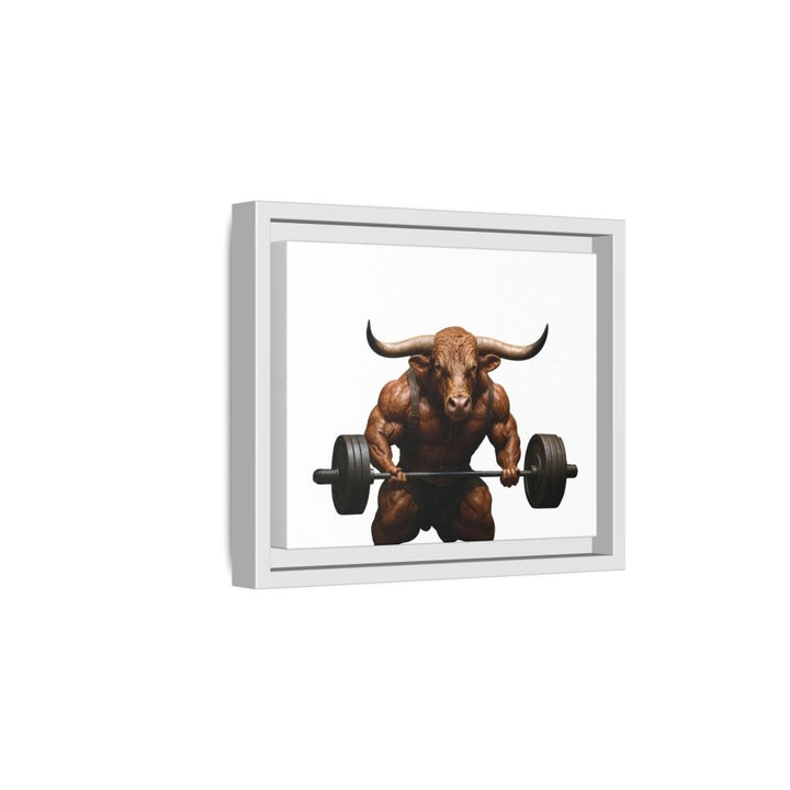 Print of Muscular Bull with Barbell | Framed Wall Art | Roche Sauvage - Roche Sauvage