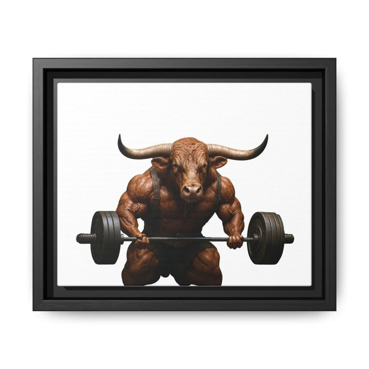 Print of Muscular Bull with Barbell | Framed Wall Art | Roche Sauvage - Roche Sauvage