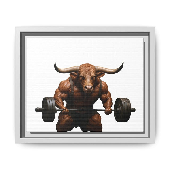 Print of Muscular Bull with Barbell | Framed Wall Art | Roche Sauvage - Roche Sauvage
