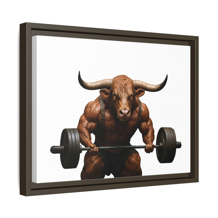 Print of Muscular Bull with Barbell | Framed Wall Art | Roche Sauvage - Roche Sauvage