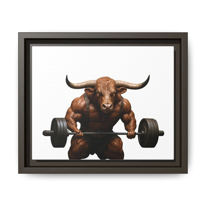 Print of Muscular Bull with Barbell | Framed Wall Art | Roche Sauvage - Roche Sauvage