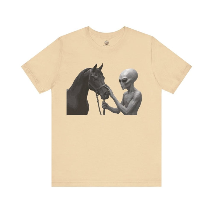 The Visitor Tee – Black Arabian & the Grey - Roche Sauvage