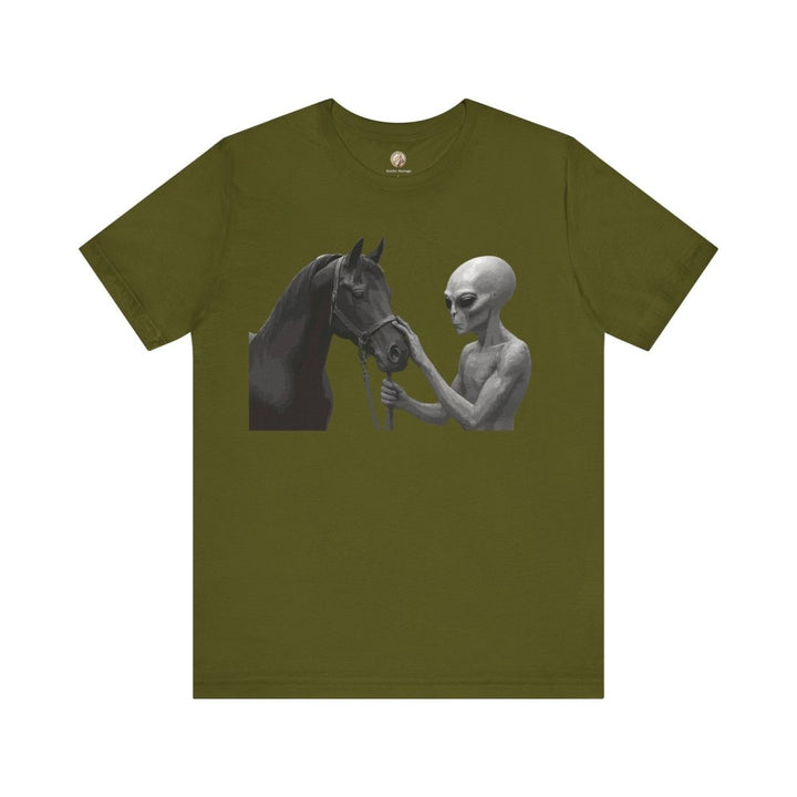 The Visitor Tee – Black Arabian & the Grey - Roche Sauvage