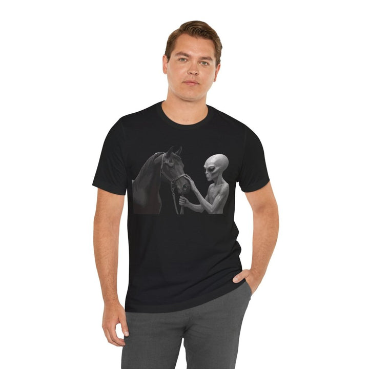 The Visitor Tee – Black Arabian & the Grey - Roche Sauvage