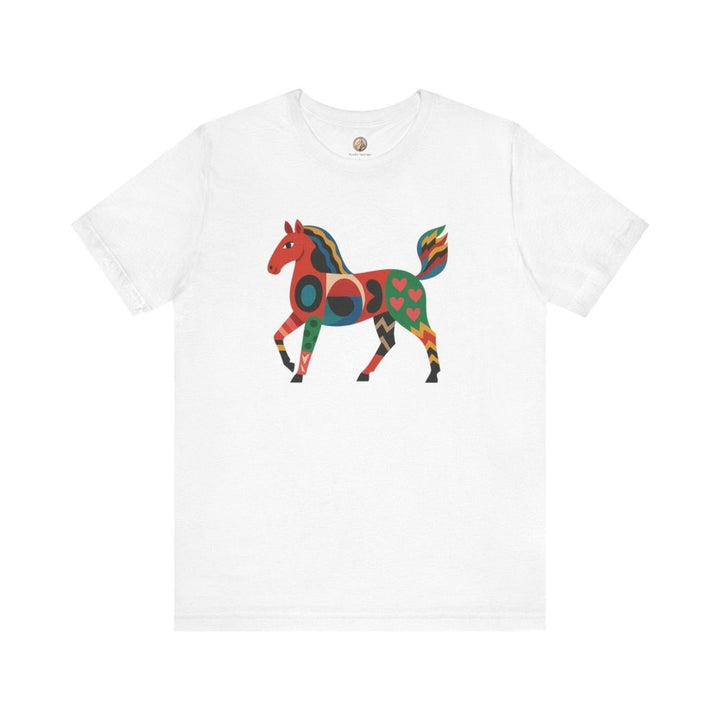 Unisex Graphic Tee with Artistic Horse Print - Roche Sauvage