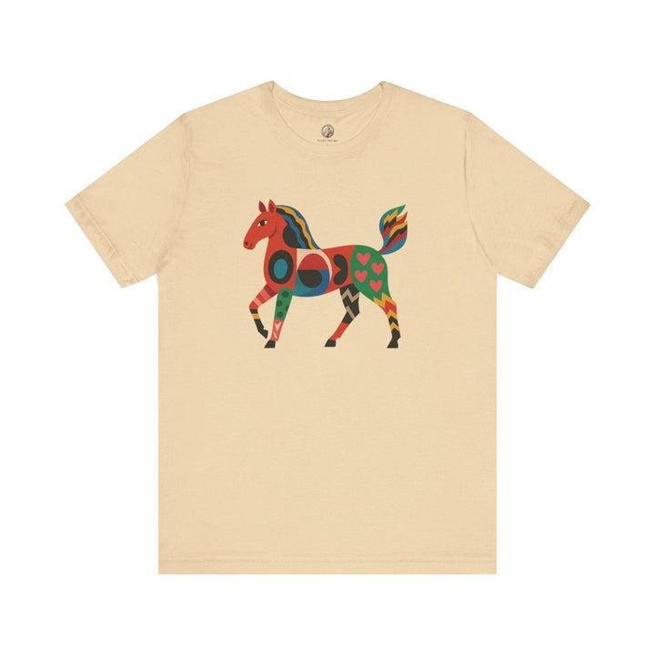 Unisex Graphic Tee with Artistic Horse Print - Roche Sauvage
