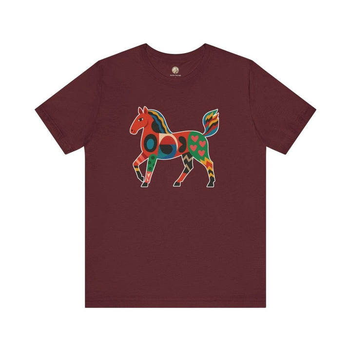 Unisex Graphic Tee with Artistic Horse Print - Roche Sauvage
