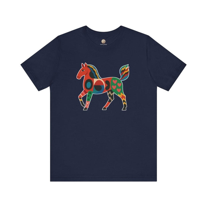 Unisex Graphic Tee with Artistic Horse Print - Roche Sauvage