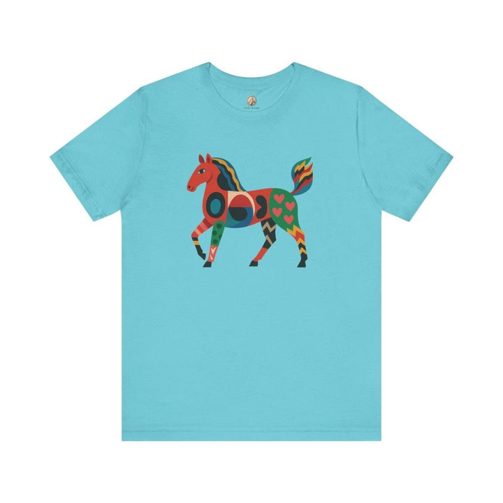 Unisex Graphic Tee with Artistic Horse Print - Roche Sauvage