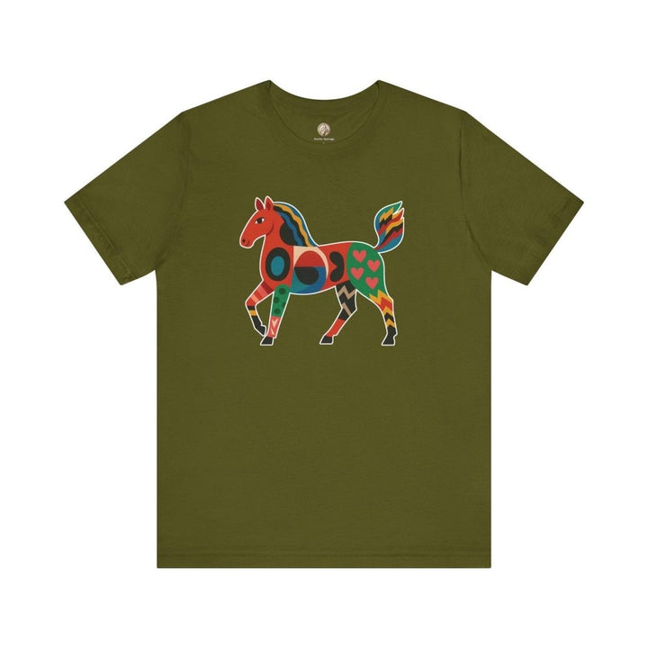 Unisex Graphic Tee with Artistic Horse Print - Roche Sauvage